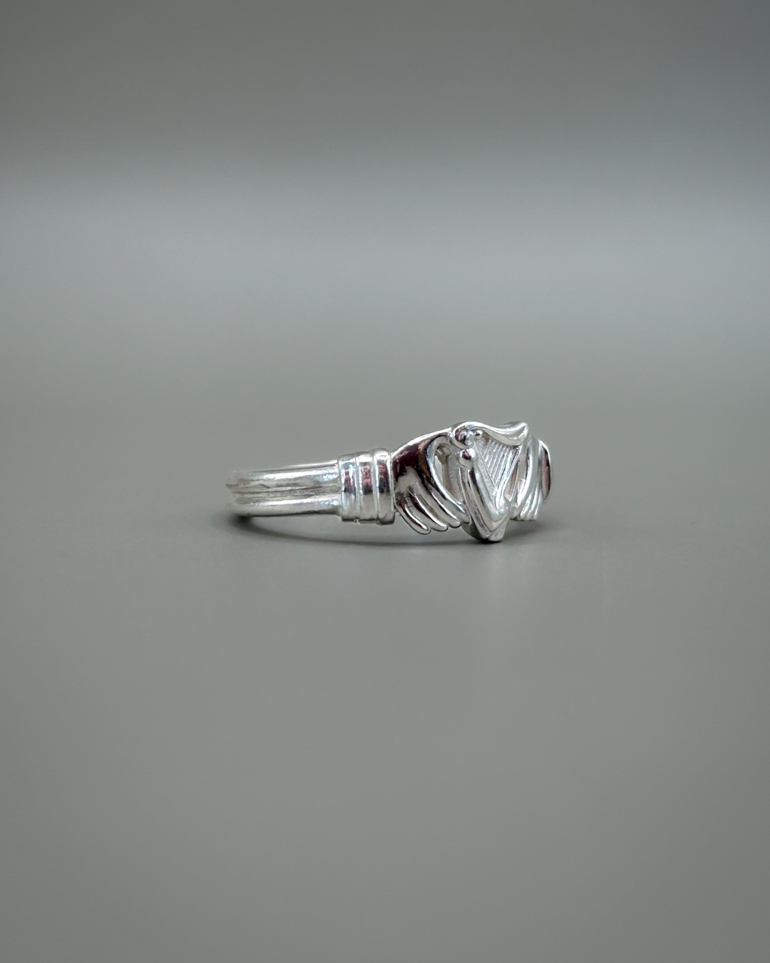 Fenian Harp Claddagh Ring — Wild Fox Goldsmiths